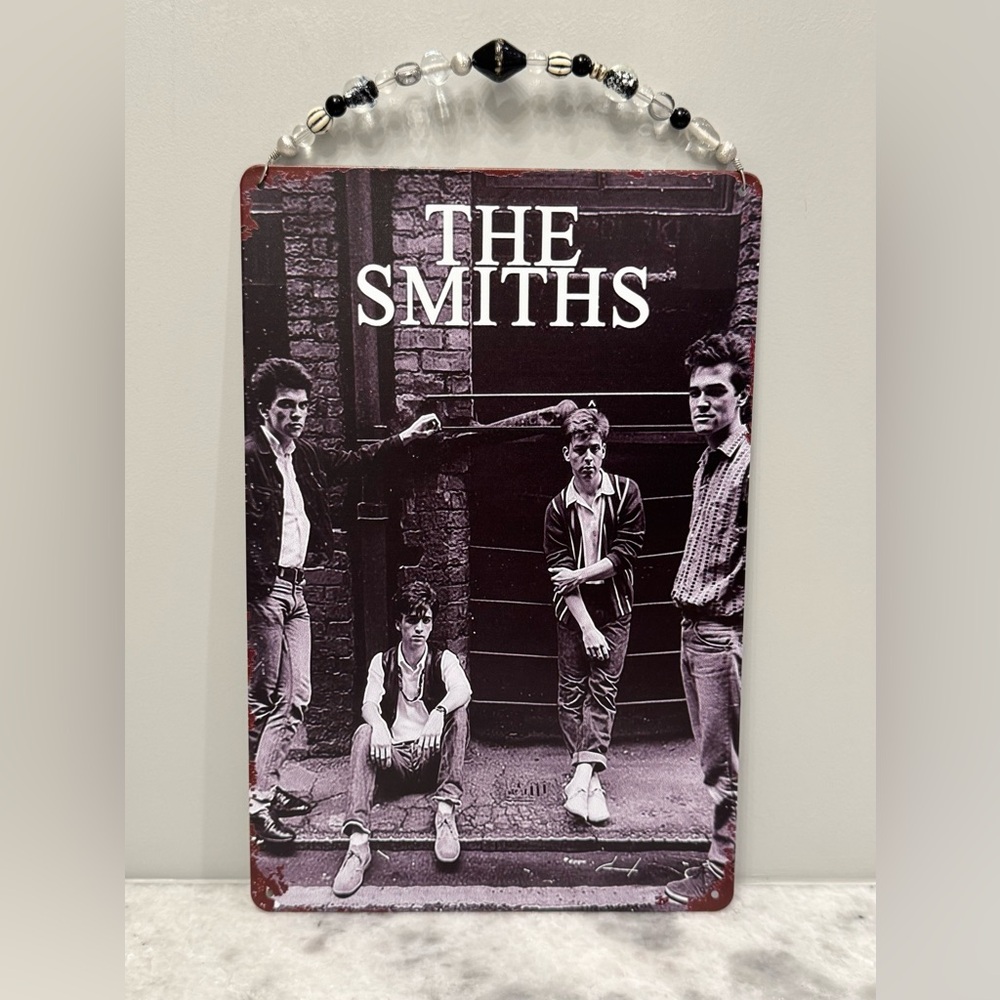 New The Smiths Band 80s Inspired Metal Wall Sign w/ Beaded Hanger - 8” x 12” - Picture 2 of 6